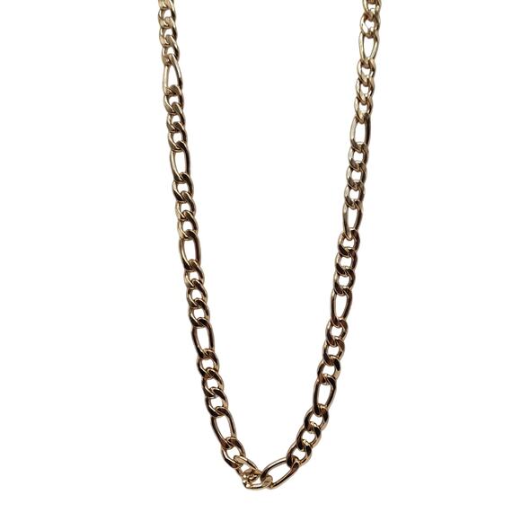 Vintage Figaro Link Chain Necklace, Gold Tone, 30 Inches - Picture 3 of 8